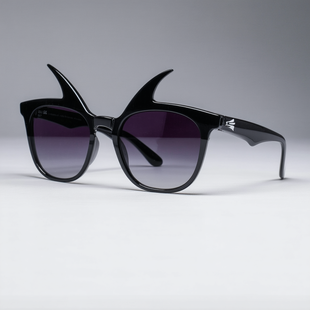 Super Trendy Thick Frame Shark Fin New Clear Lens Horn Rimmed Sunglasses (Black)