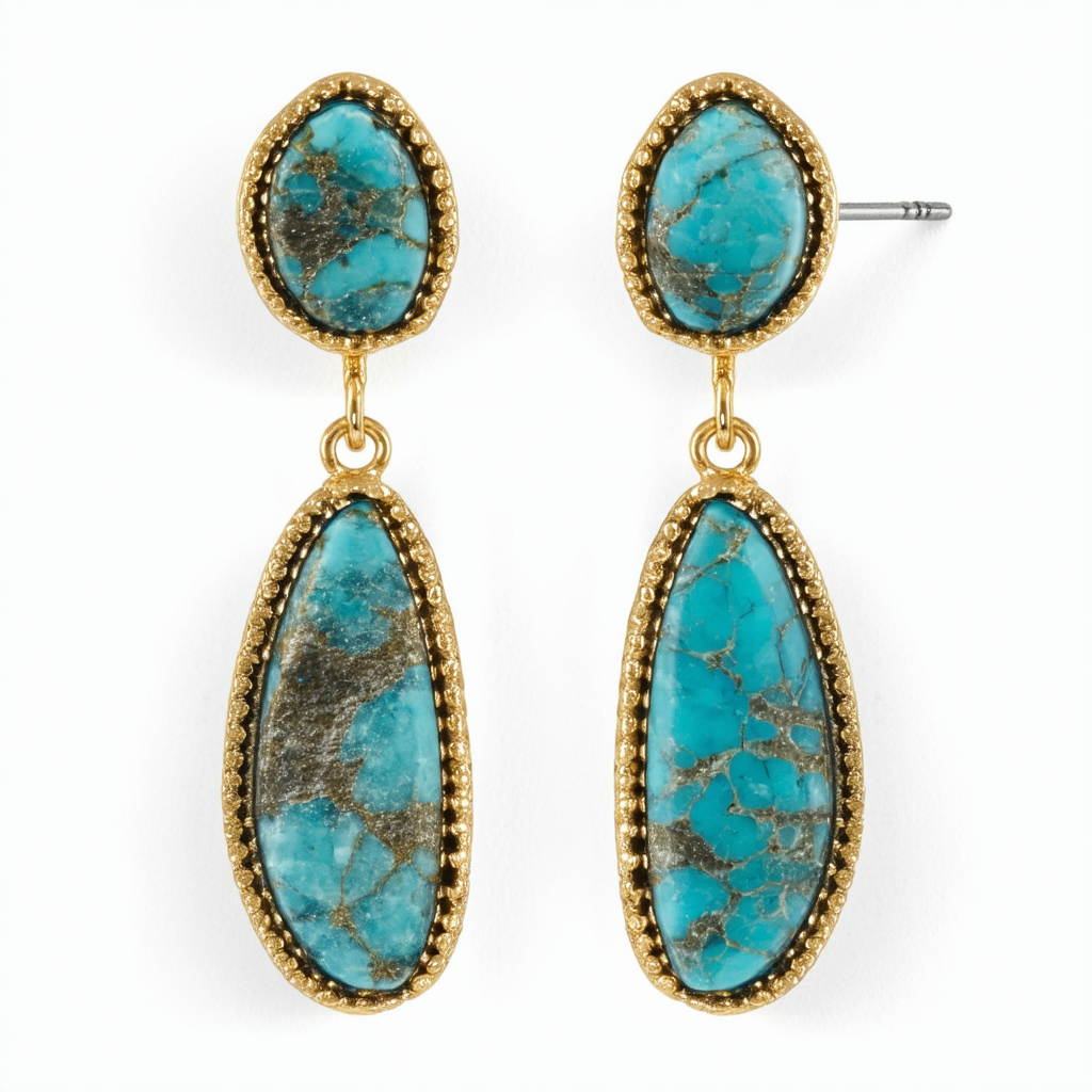 Lucky Brand Set Stone Drop Earrings