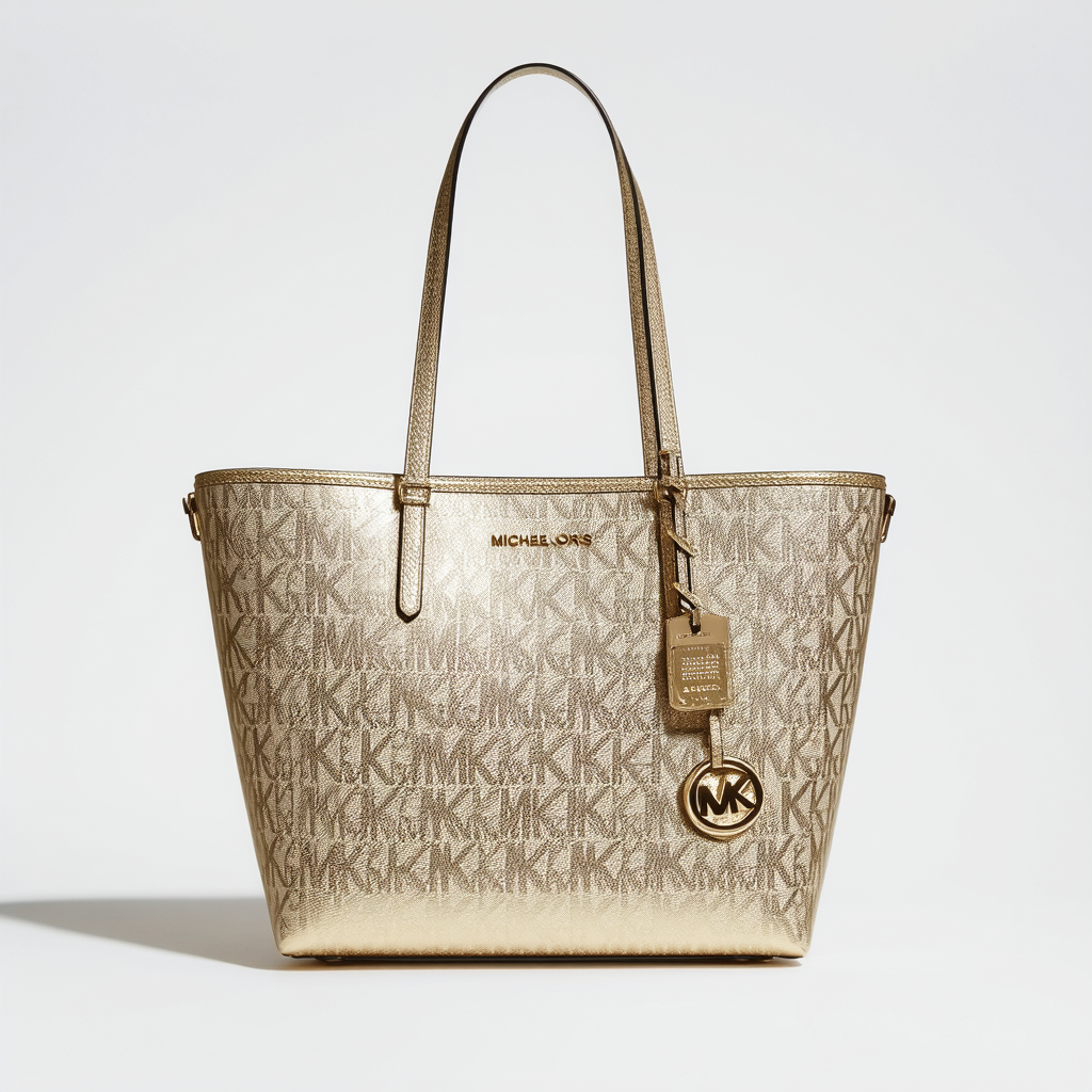 Michael Kors Jet Set Item E/w Signature Tote Gold