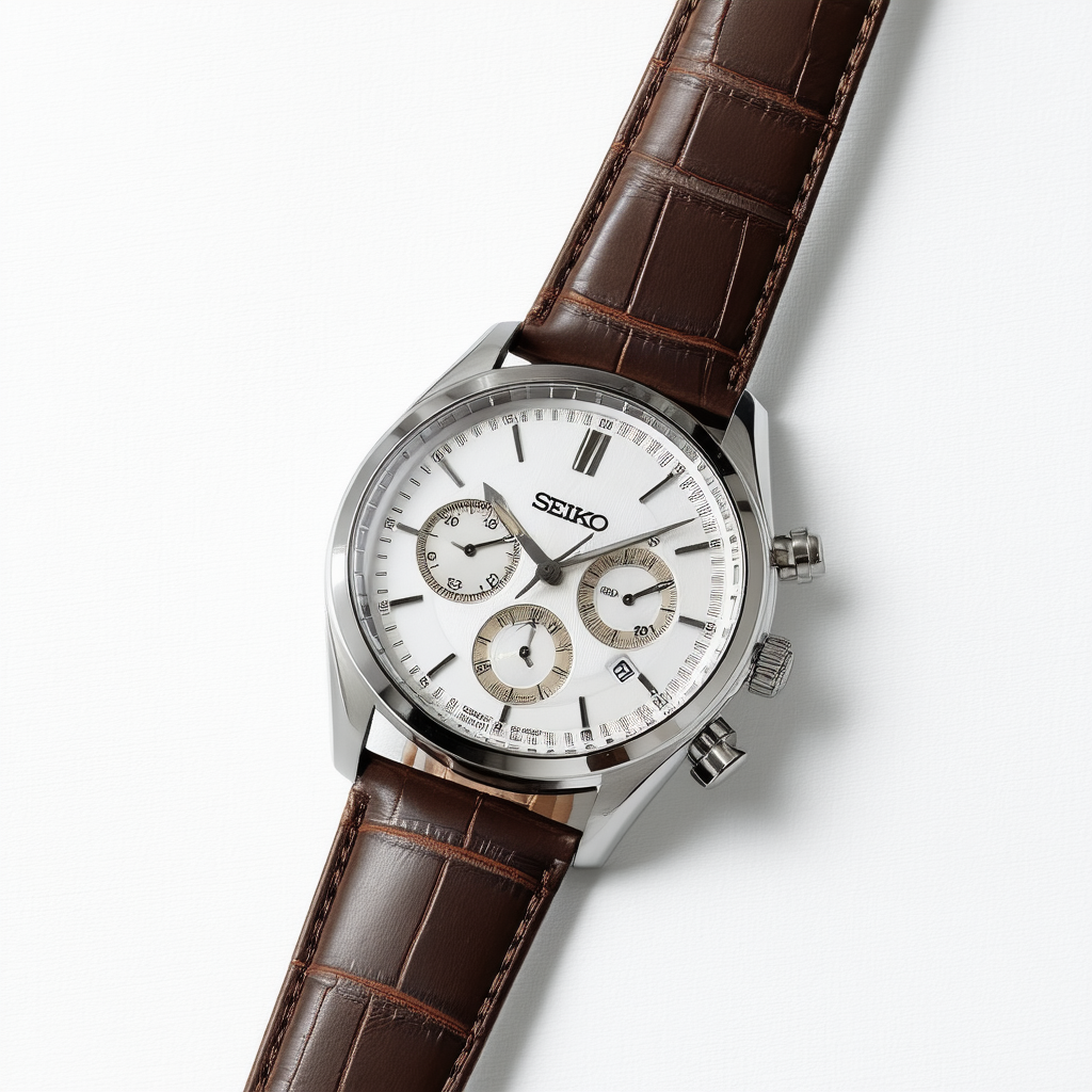 Seiko Men's SRN052 Stainless Steel Watch with Leather Band