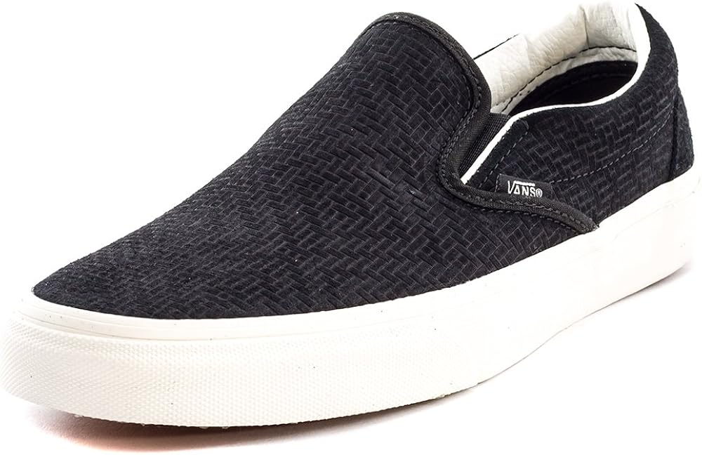 Vans Unisex Classic Slip-On Braided Suede Skate Shoes-Braided Suede/Black-9.5-Women/8-Men