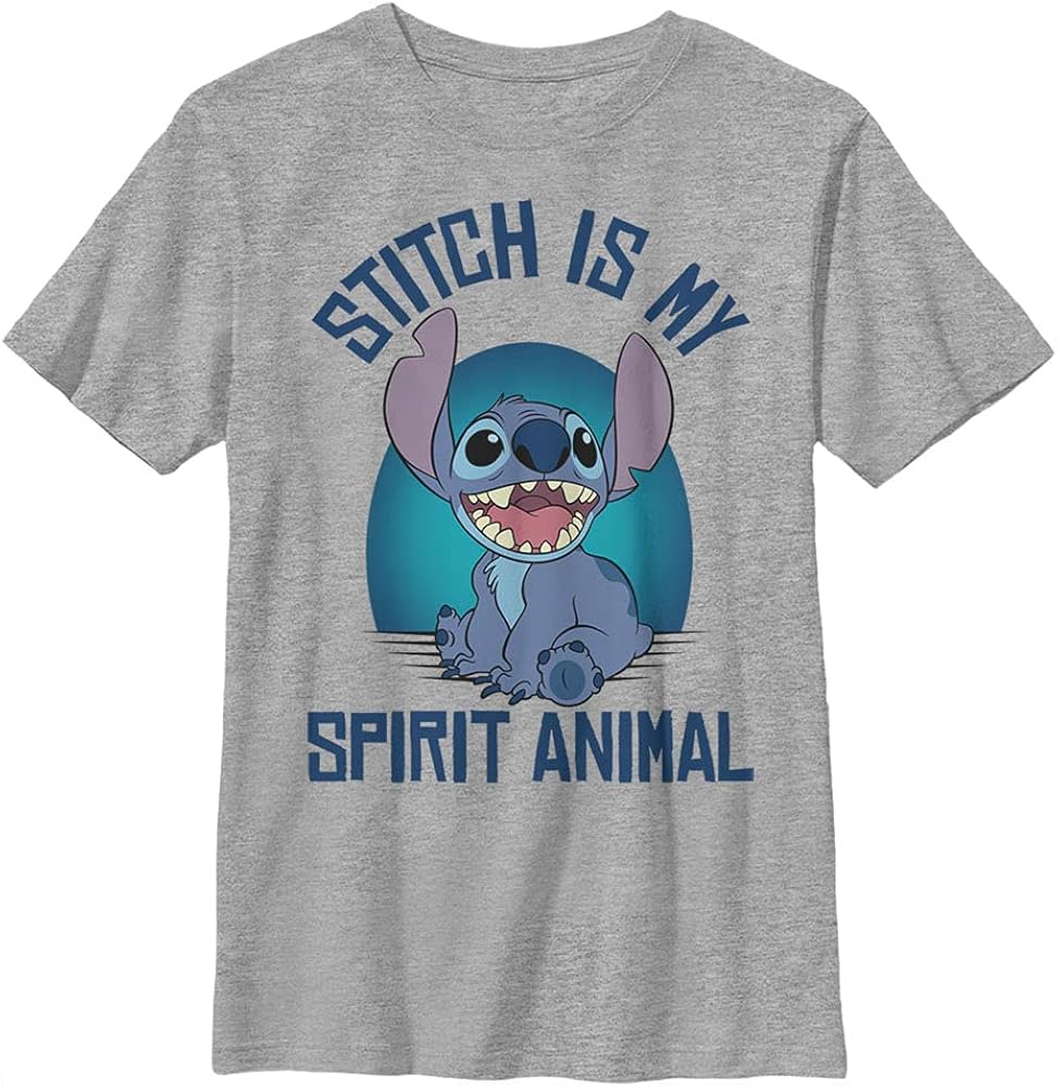 Disney Lilo & Stitch Spirit Stitch Boy's Heather Crew Tee