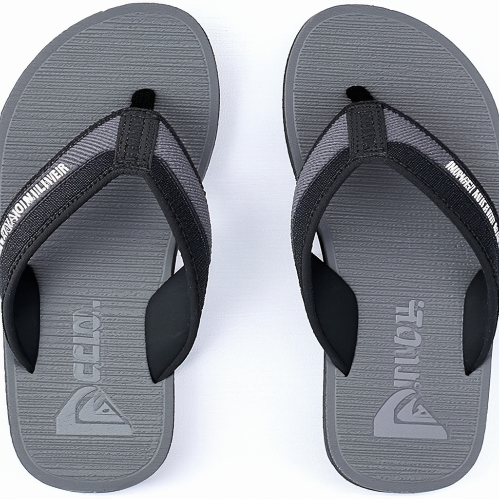 Quiksilver Monkey Wrench Youth Flip Flop (Little Kid/Big Kid), Grey/Black/Grey, 5 M US Big Kid