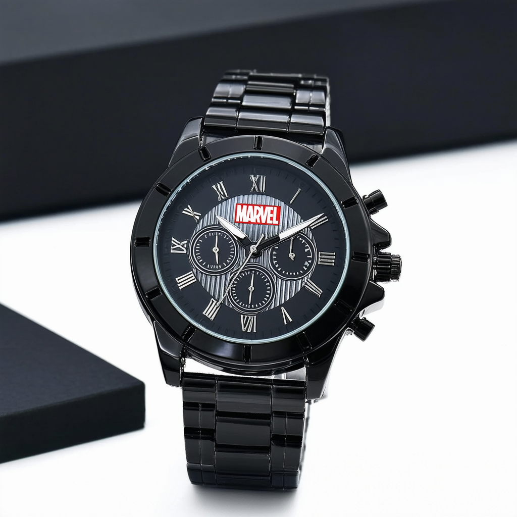 Marvel Men's WMA000252 Infinity War Analog Display Analog Quartz Black Watch