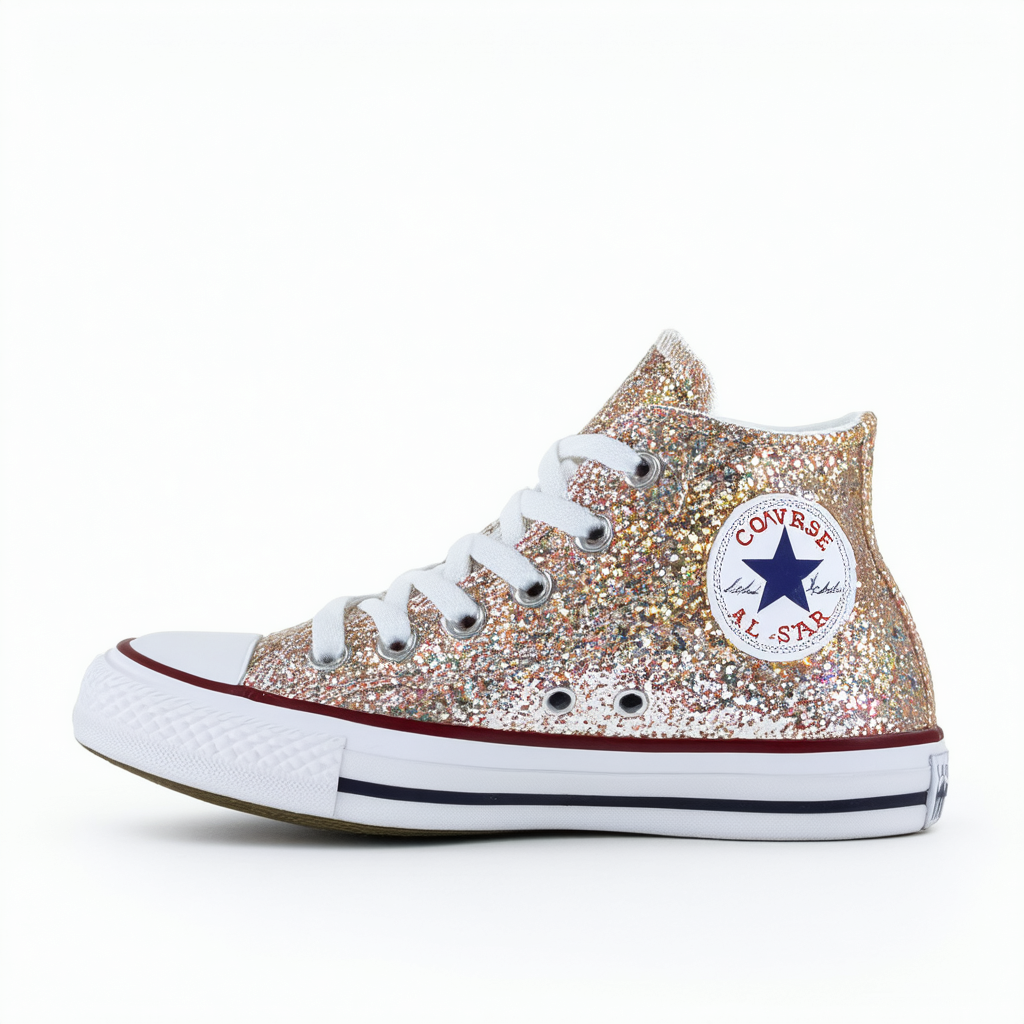 Converse Women's Unisex Chuck Taylor All Star Glitter Accent Low Top Sneaker