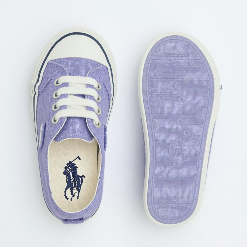 Polo Ralph Lauren Kids Kids' Camden EZ Lavendr Cvs Withwht PP Sneaker
