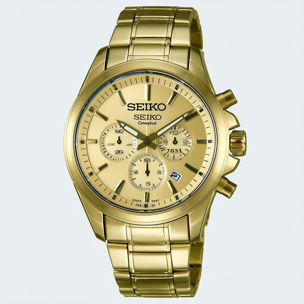 Seiko Conceptual Chronograph Quartz Champagne Dial Men's Watch SSB341