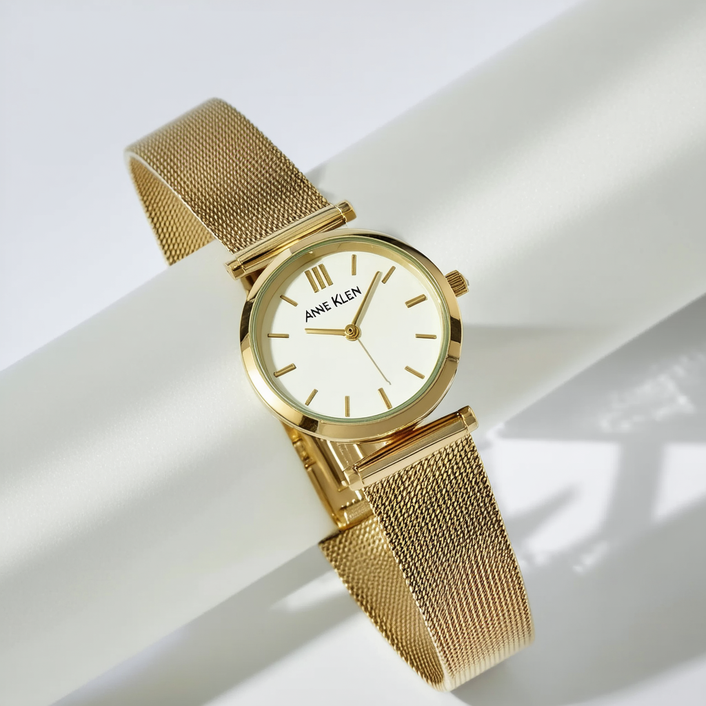 Anne Klein Women's AK/2134CRGB Gold-Tone Mesh Bracelet Watch