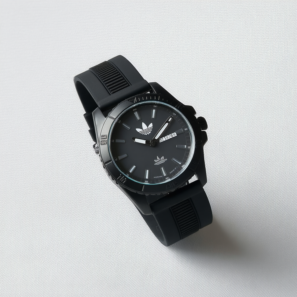 adidas Men's Santiago Analog-Quartz Watch with Silicone Strap, Black, 22 (Model: ADH3197)