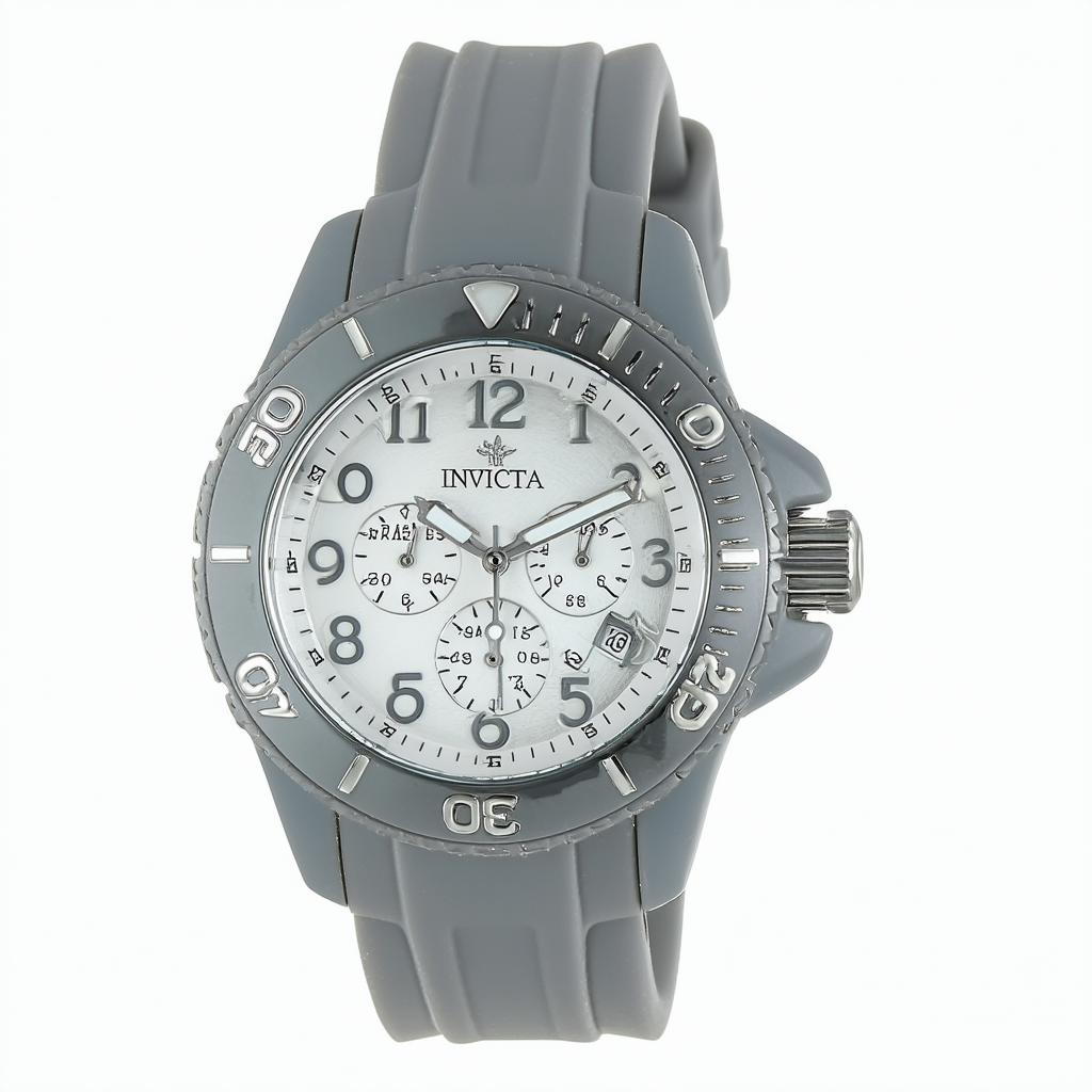 Invicta Women's 1273 Angel Grey Silicone Silver Dial Watch