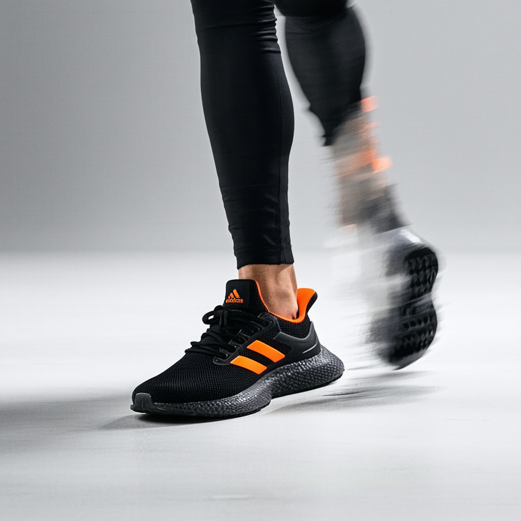 adidas mens Questar Flow road running shoes, Black/Black/Active Orange, 13 US