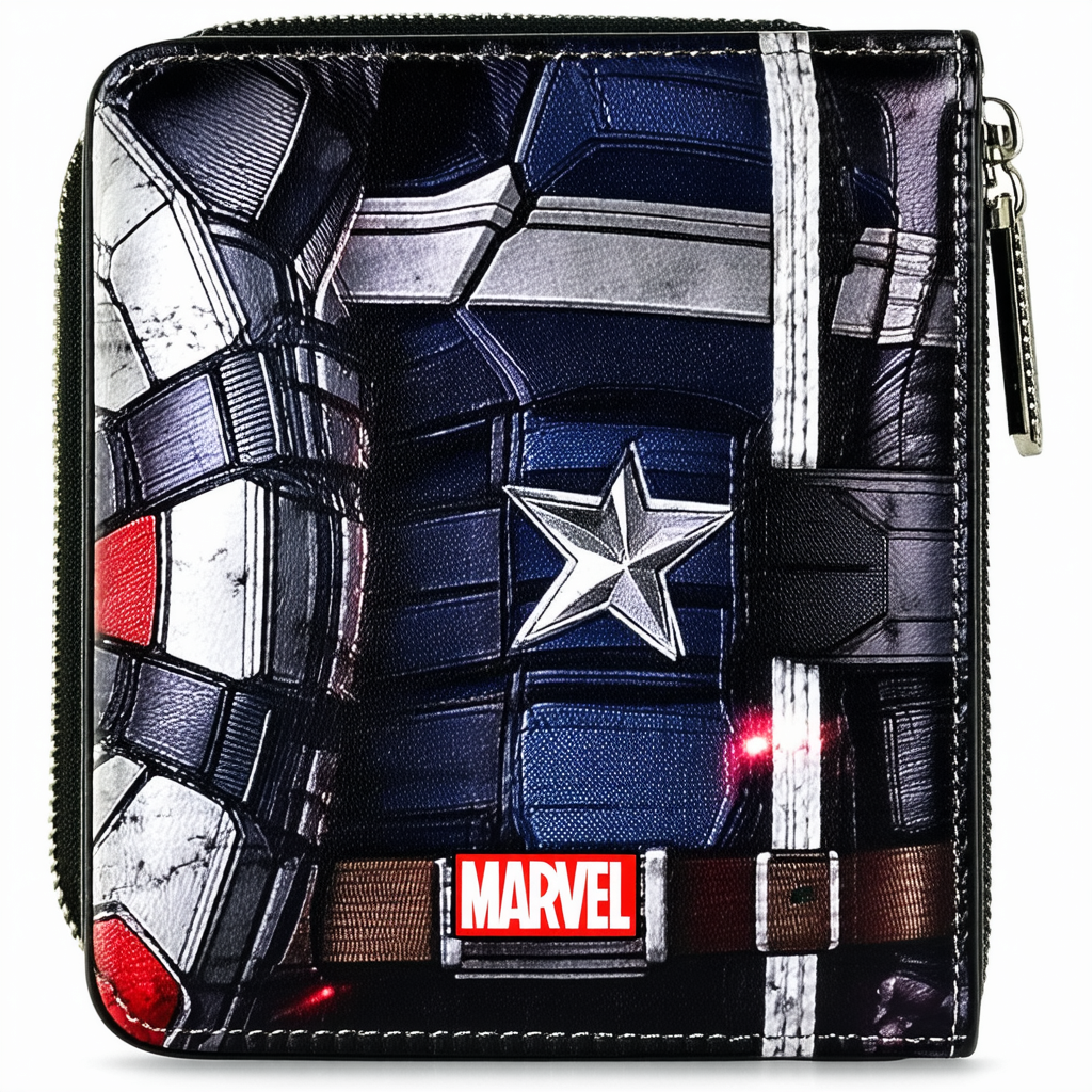 Loungefly x Marvel Winter Soldier Cosplay Zip-Around Faux Leather Wallet