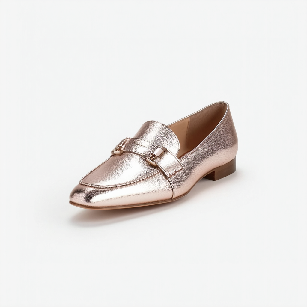 NINE WEST Women's Wesh Metallic Penny Loafer