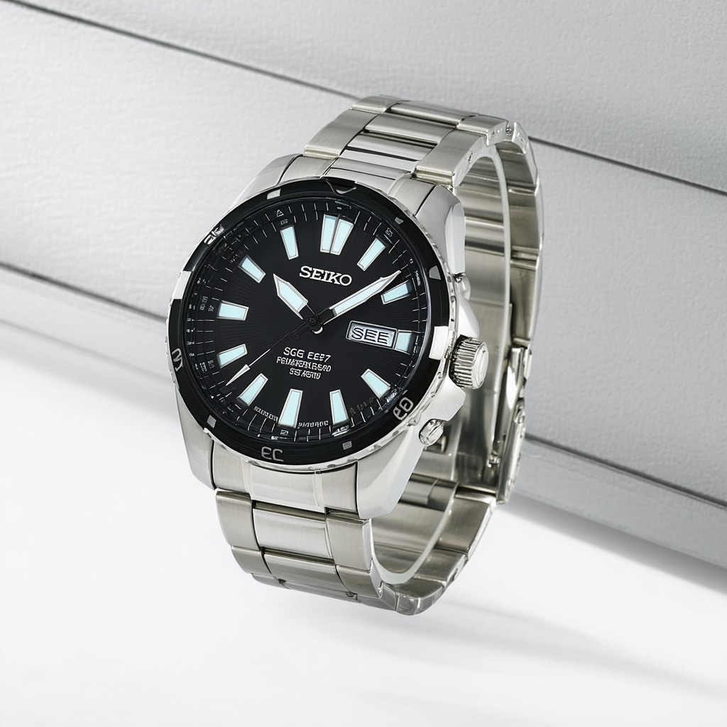 Seiko Men's SGEE57 Sporty Dress Black Ion Finish Watch