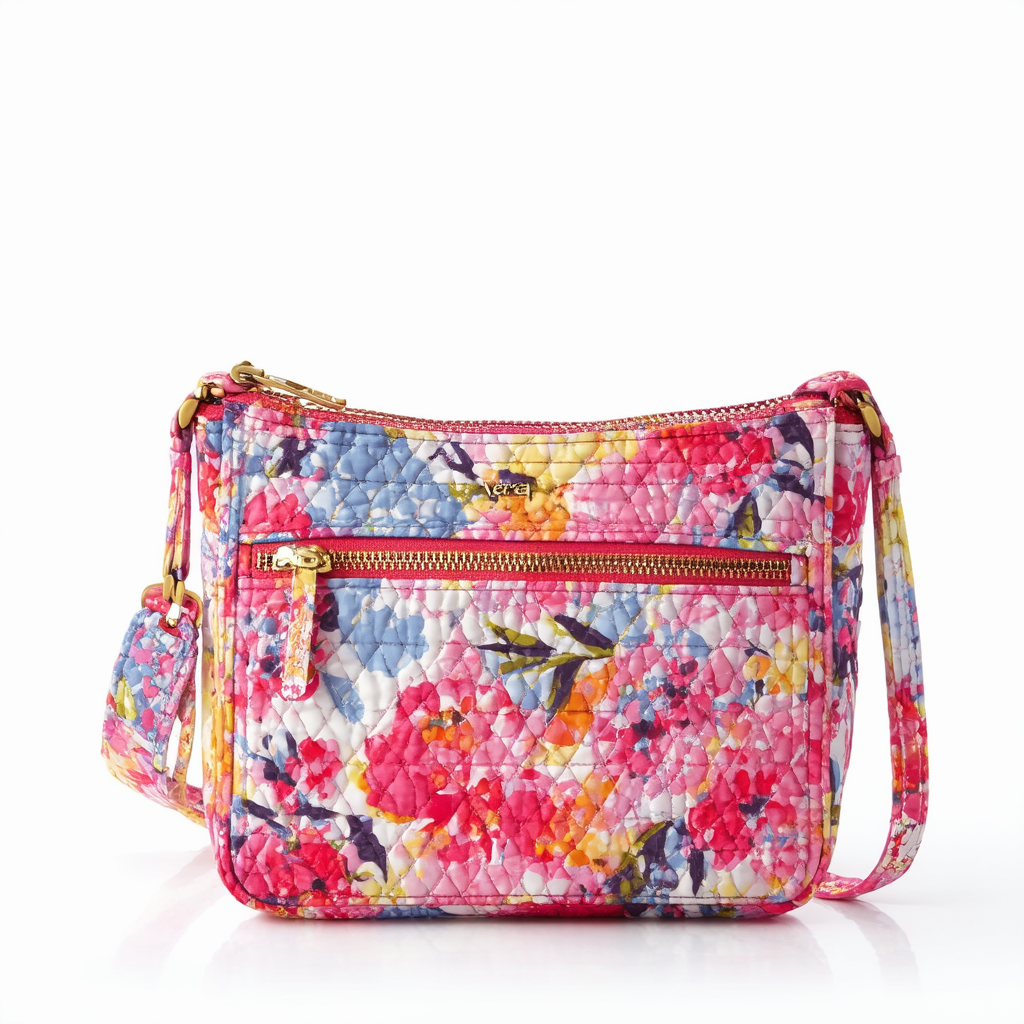 Vera Bradley Triple Zip Hipster Splash Floral Crossbody Bag