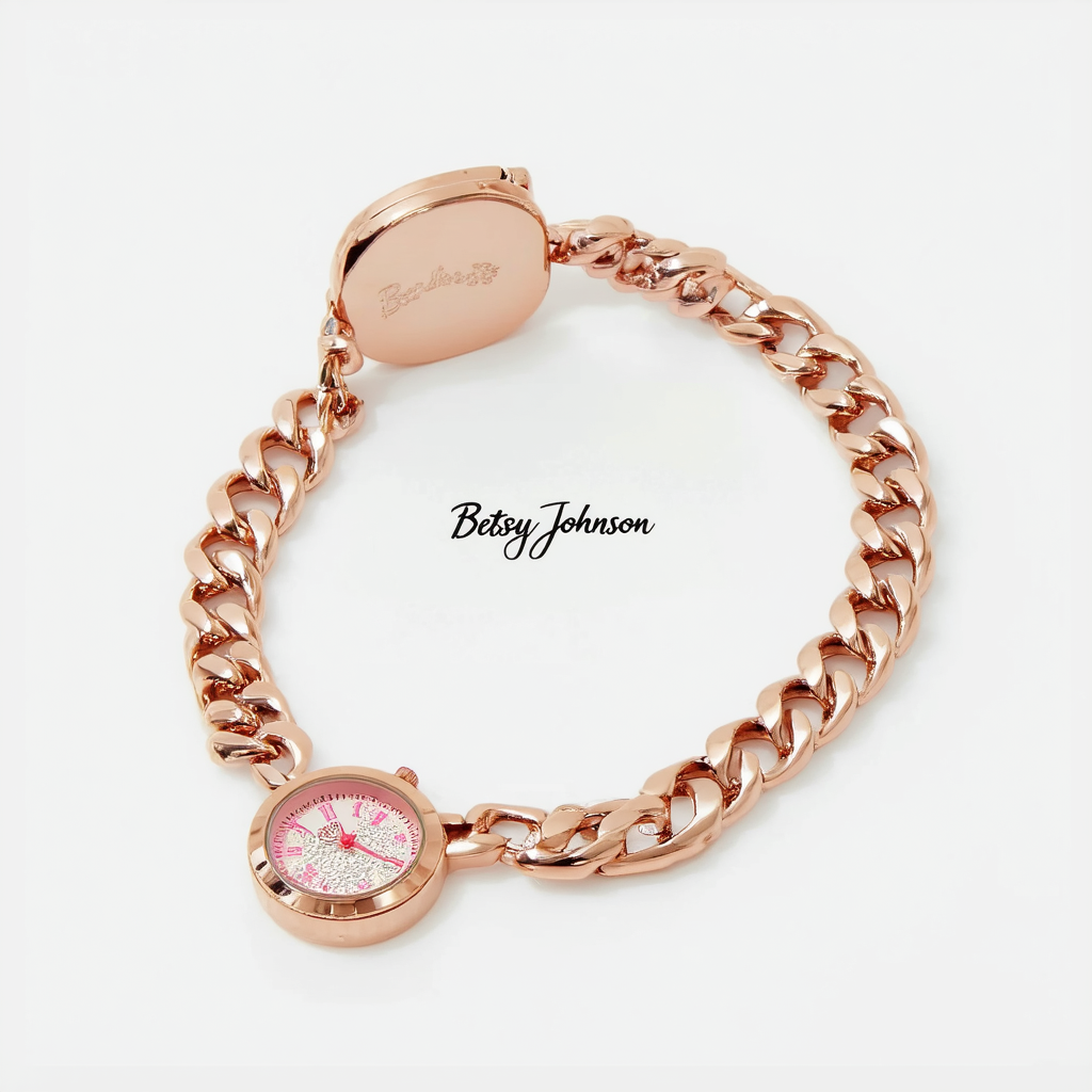 Betsey Johnson Ladies Bracelet Watch Rose Gold