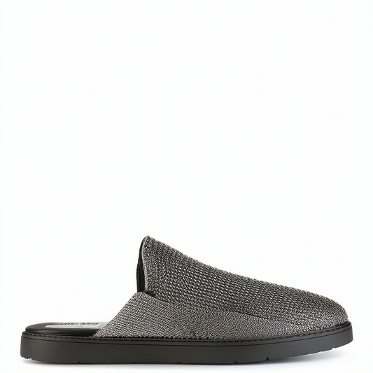 Michael Michael Kors Skyler Slip-On Gunmetal Metallic Knit/Metallic Nappa 5.5