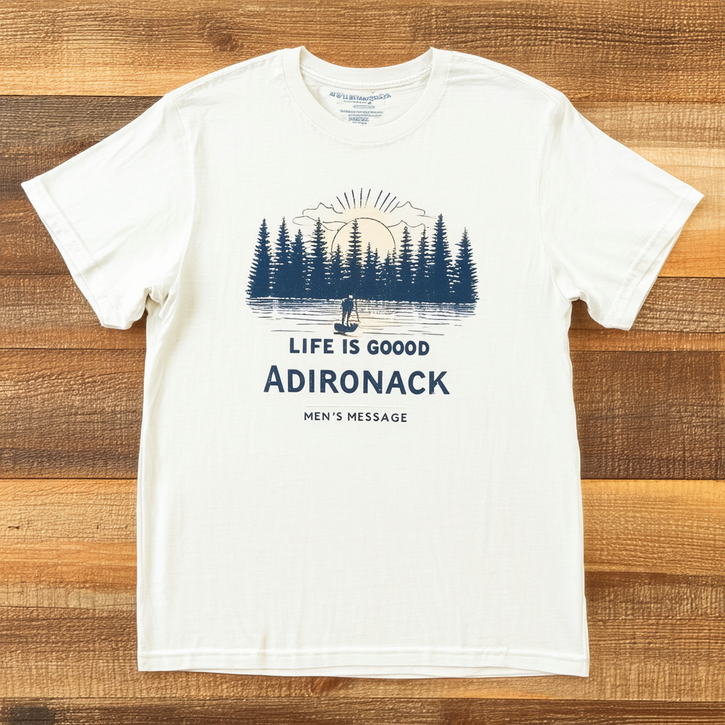 Life is Good Men's Message Adirondack Creamy Tee