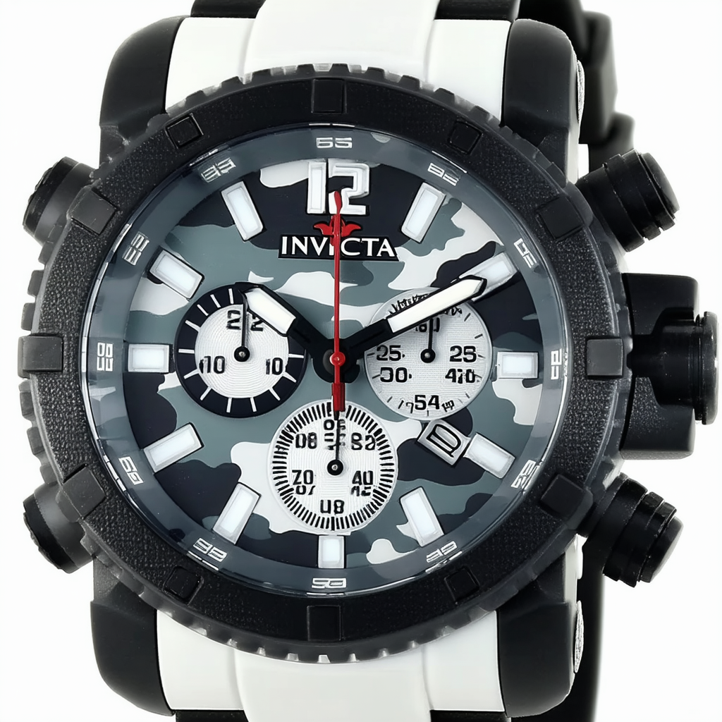 Invicta Men's 11671 Coalition Force Chronograph Grey Camouflage Dial White Polyurethane Watch