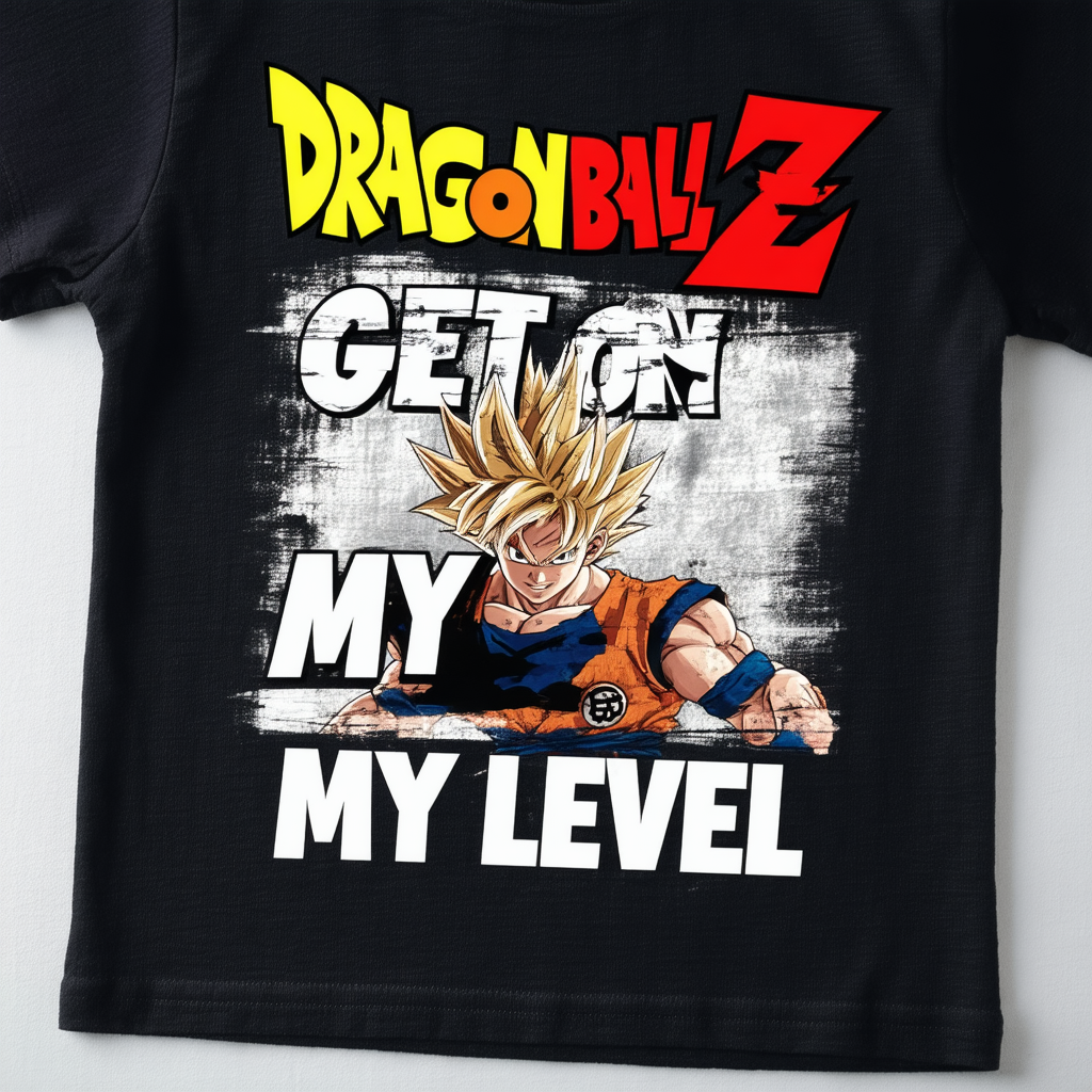 Dragon Ball Z Get On My Level Graphic Youth Boy's Black T-Shirt