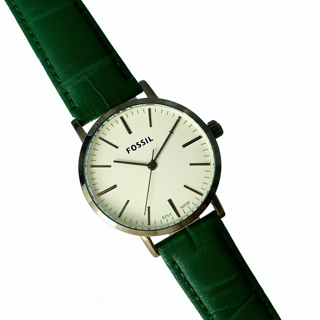 Fossil Women's ES3990 Vintage Muse Green Leather Watch