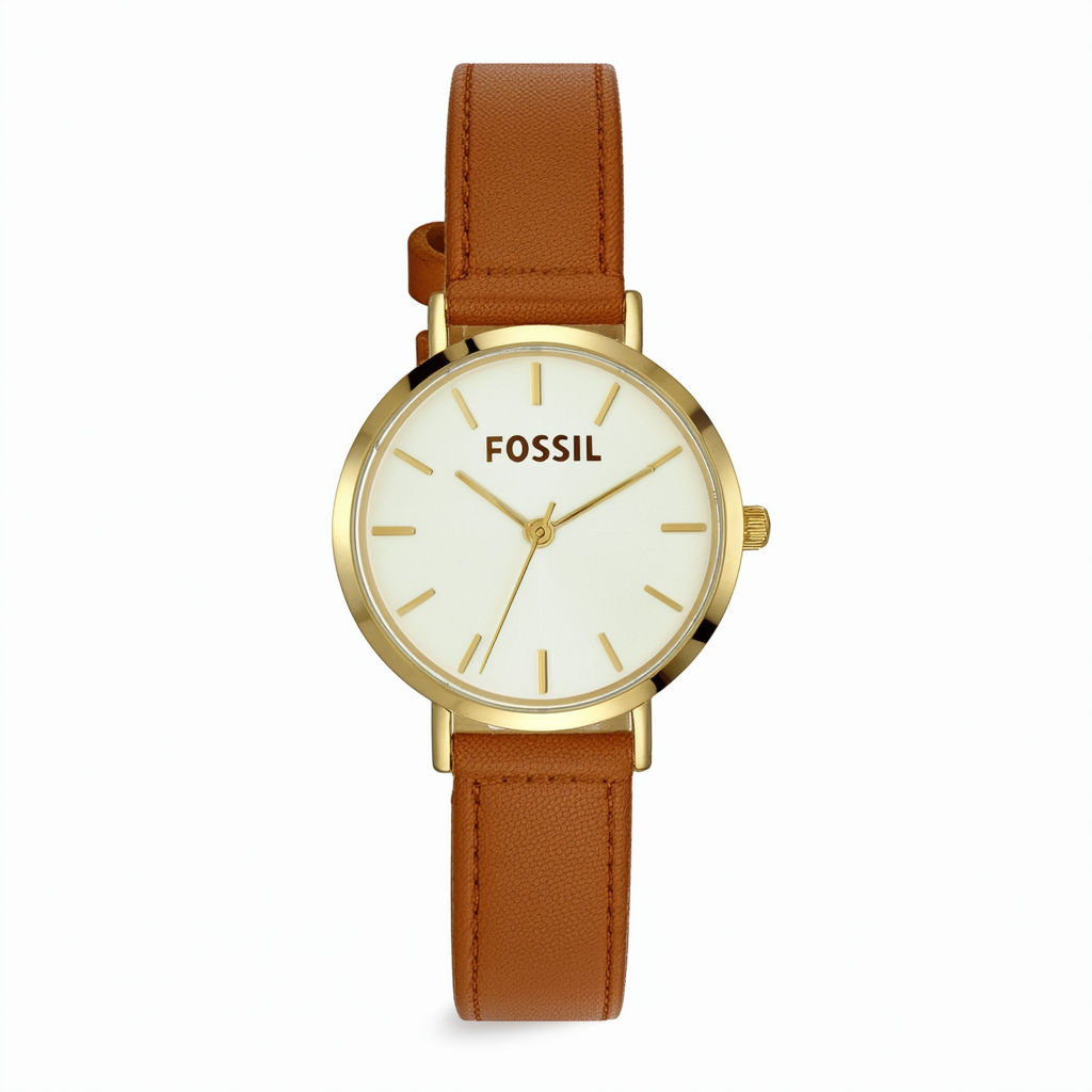 Fossil Women's ES3437 Jacqueline Gold/Gold Leather Watch