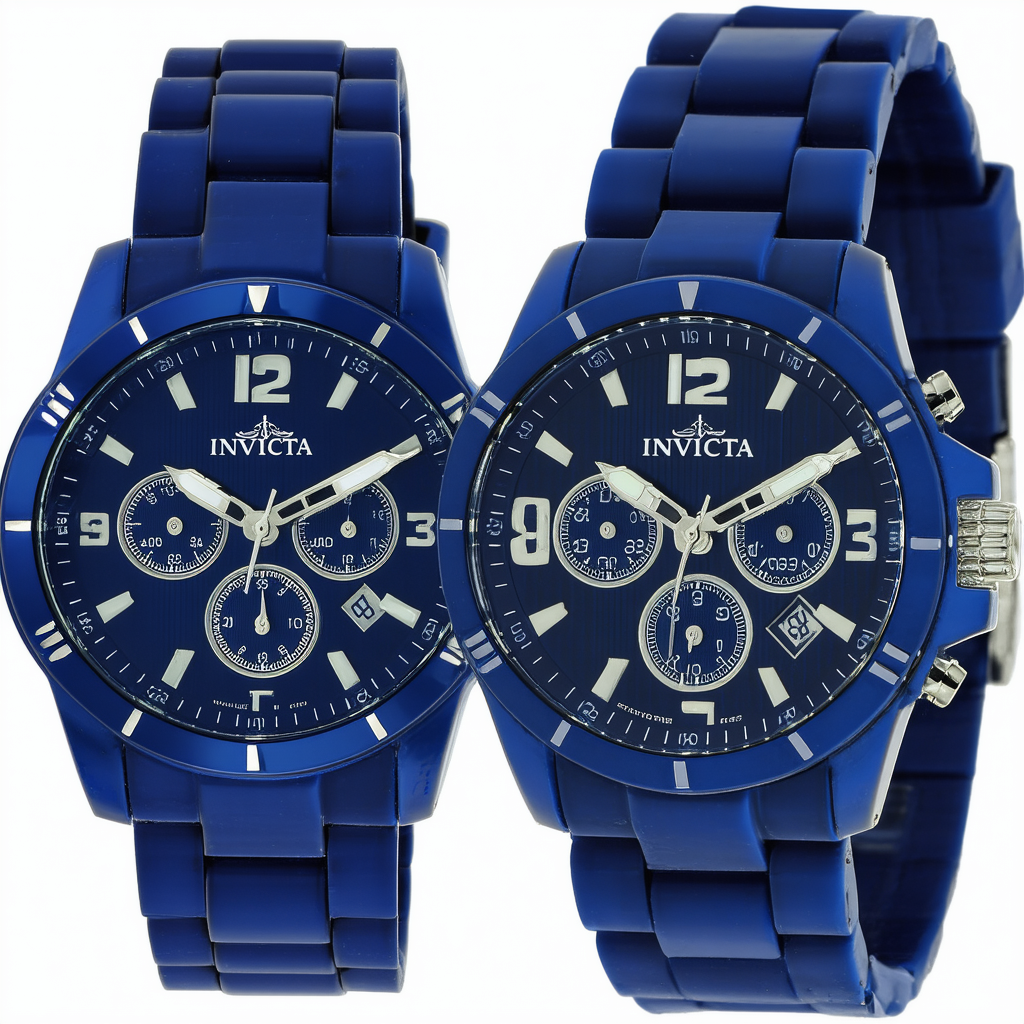 Invicta Men's 1837 Specialty Blue Dial Black Polyurethane Watch