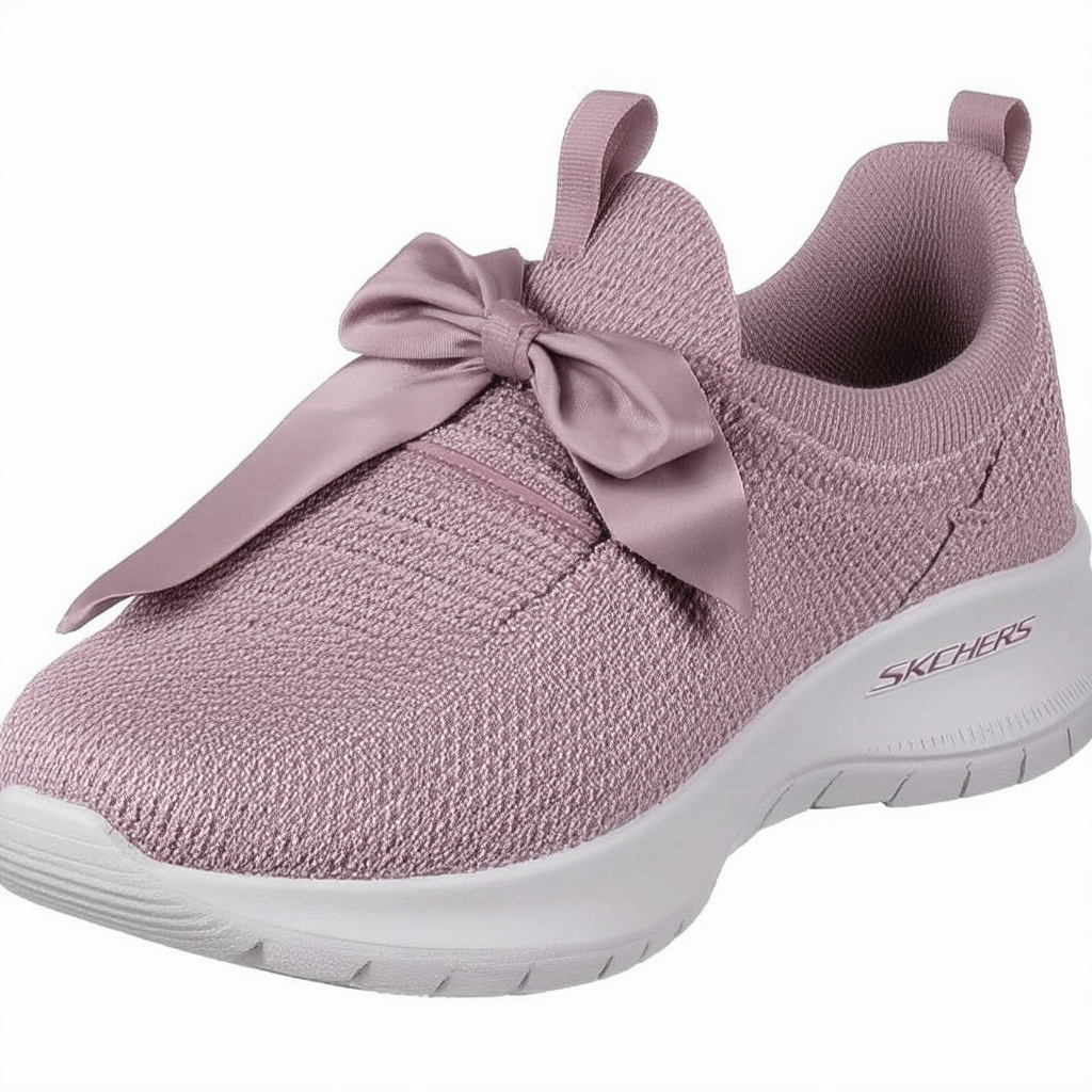 Skechers BOBS Sport Squad 2 - Bow Beauty Womens Slip On Sneaker Mauve 7.5