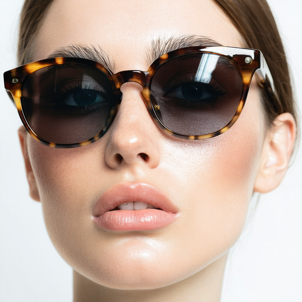 Rare Color Tinted Lens Classic Horn Rimmed Sunglasses
