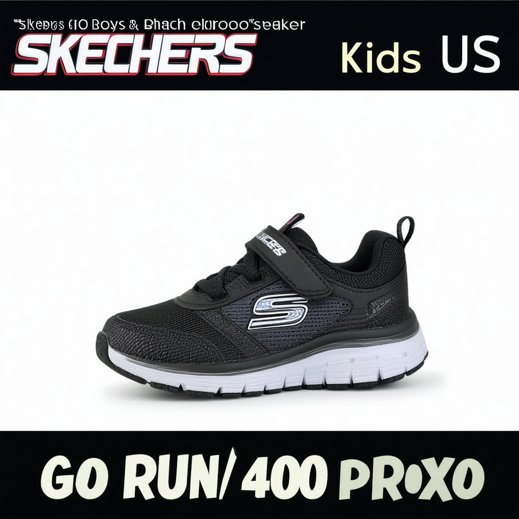 Skechers Kids Boys' GO Run 400-Proxo Sneaker,black/charcoal,8 Medium US Toddler