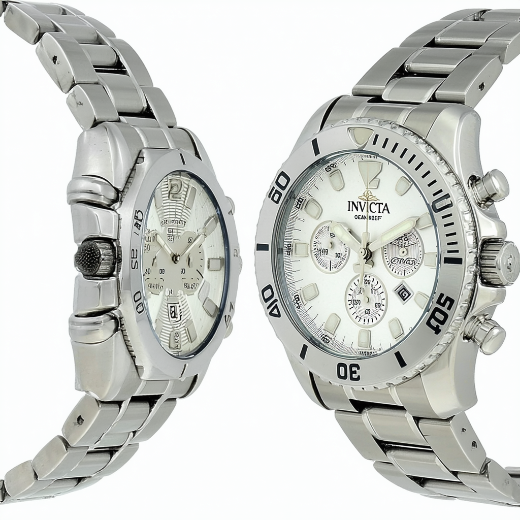 Invicta Men's 10932 Ocean Reef Chronograph Silver Dial Stainless Steel Watch