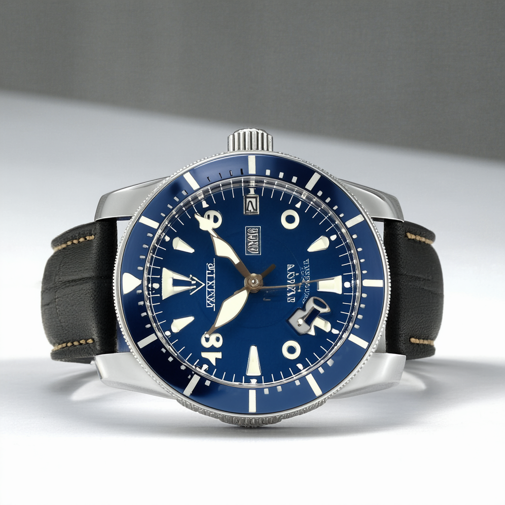 Invicta 18594 Men's Vintage Chatham and Dover Lefty Blue Bezel MOP Dial Black Strap Dive Watch