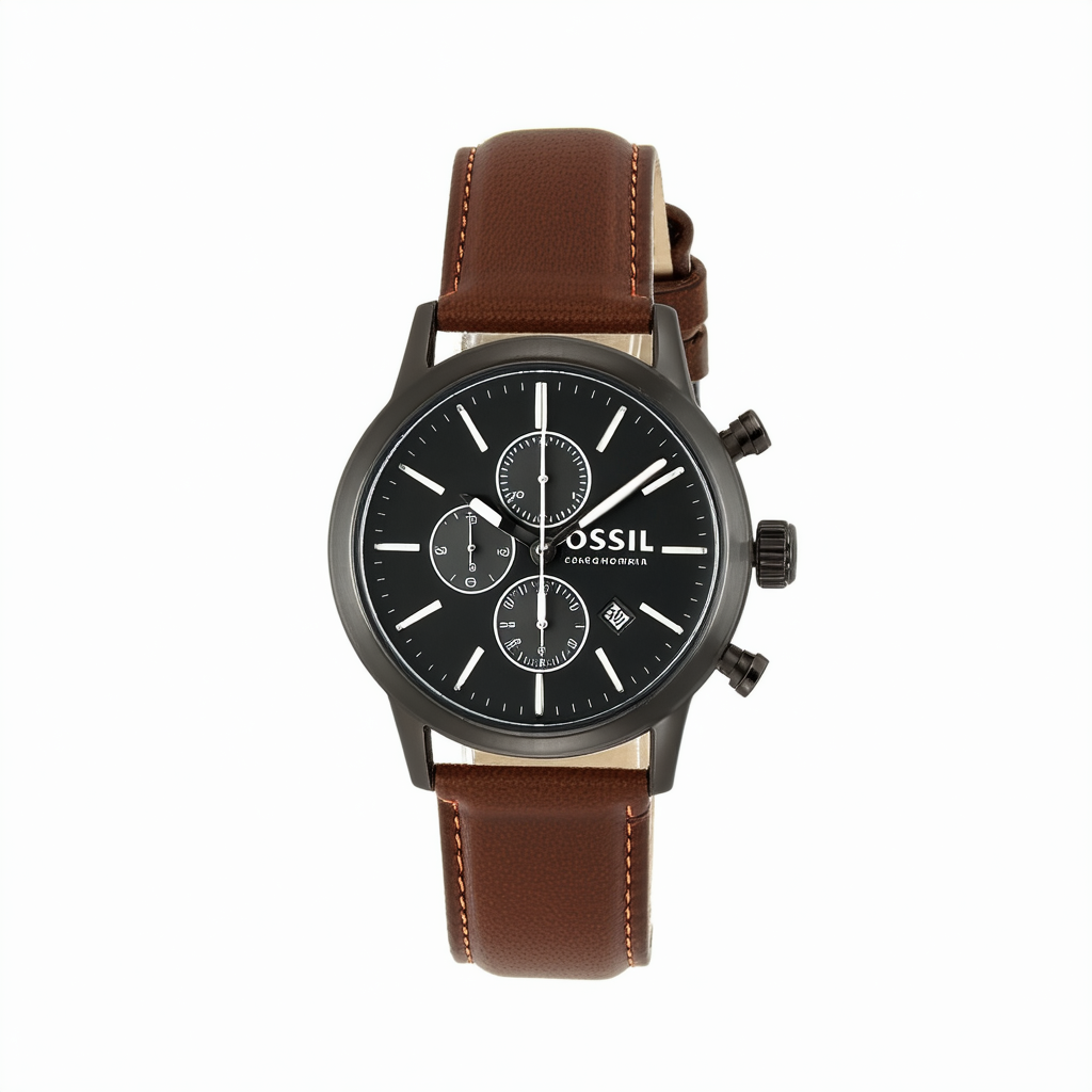 Fossil Men's CH2990 Coachman Chronograph Leather Watch – Dark Brown
