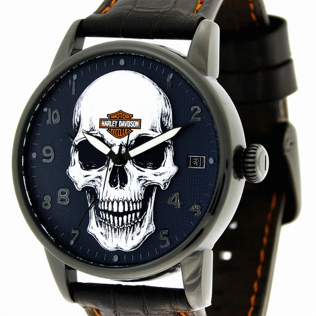 Harley-Davidson Men's Bulova Willie G Skull Wrist Watch 78B129