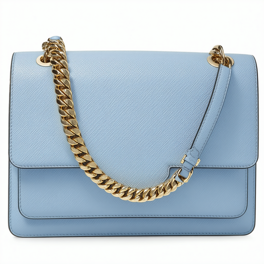 Michael Kors Women's Jet Set Travel Large Chain Shoulder Bag (Large, Pale Blue)