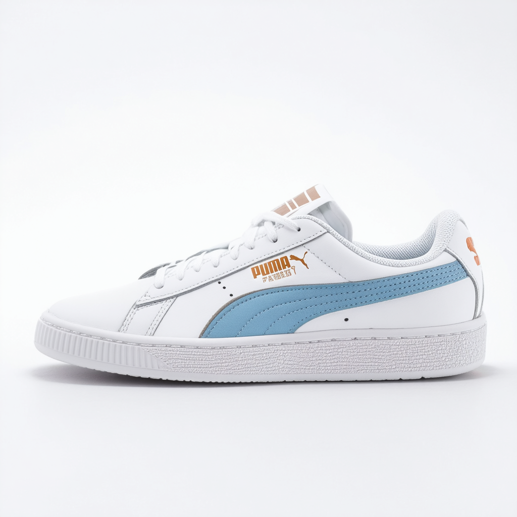 PUMA womens Carina Sneaker, Puma White-puma White-blue Glow-apricot Blush, 10 US