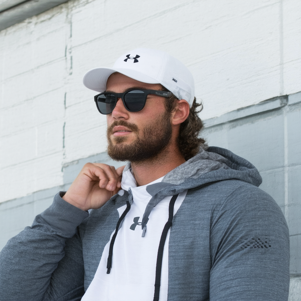 Under Armour Sierra Sunglasses Round, Black/Gray Polarized Lens, 51 mm