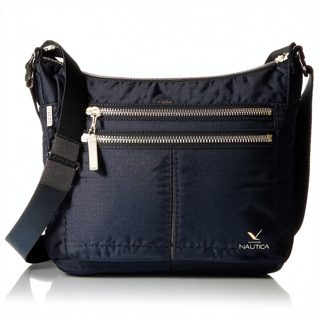 Nautica Captains Quarters Double Zip Pocket Adjustable Crossbody
