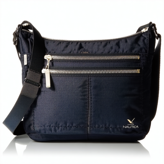 Nautica Captains Quarters Double Zip Pocket Adjustable Crossbody