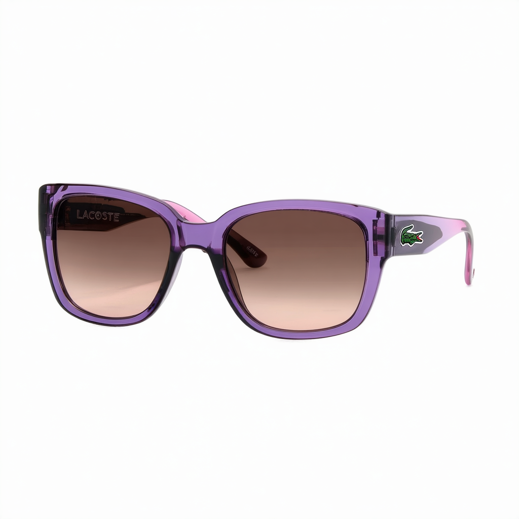 Lacoste Sunglasses - L749S / Frame: Crystal Purple with Pink Temples Lens: Brown Gradient