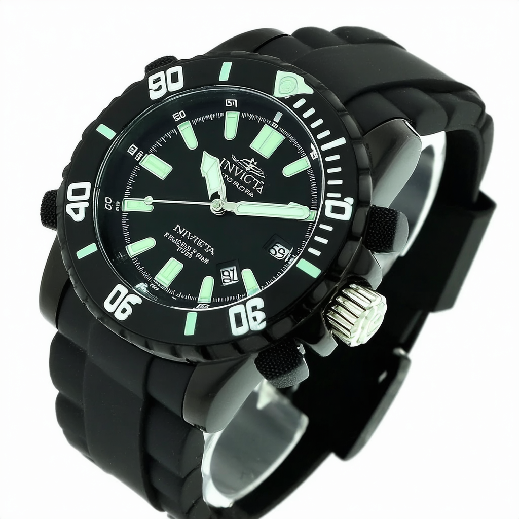 Invicta Men's 11939 Pro Diver Green and Black Dial Black Polyurethane Watch