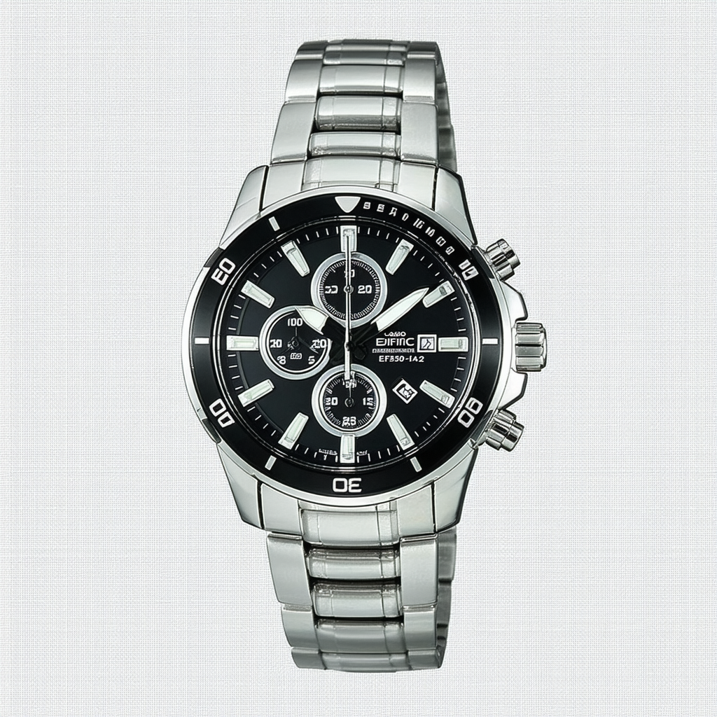 Casio Men's EF539D-1A2 Edifice Stainless Steel Analog Black Dial Chronograph Watch