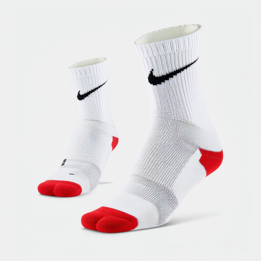 NIKE MENS 3PPK DRI FIT FLY CREW SOCKS UNIVERSITY RED BLACK WHITE SOCKS SIZE M