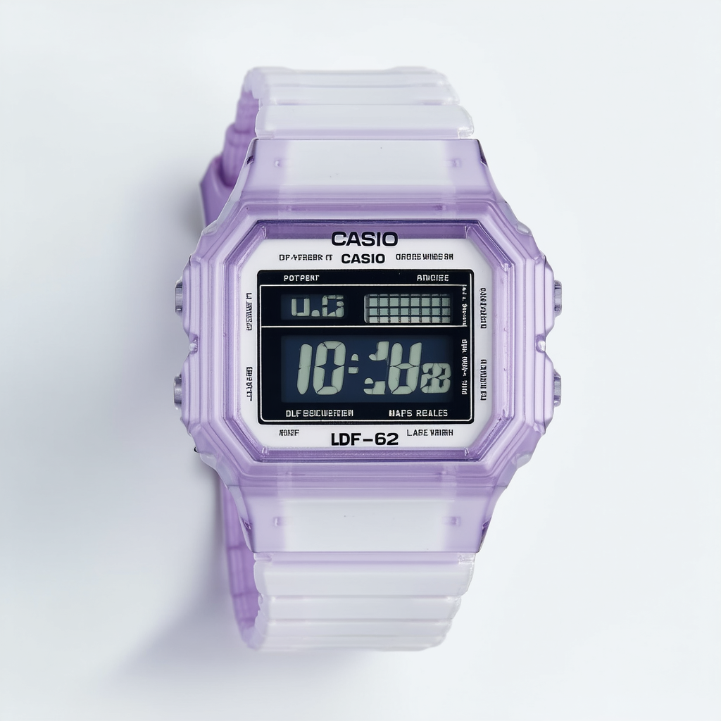 Casio Ladies Digital Watch LDF-52-6AEF with Poptone Resin Strap