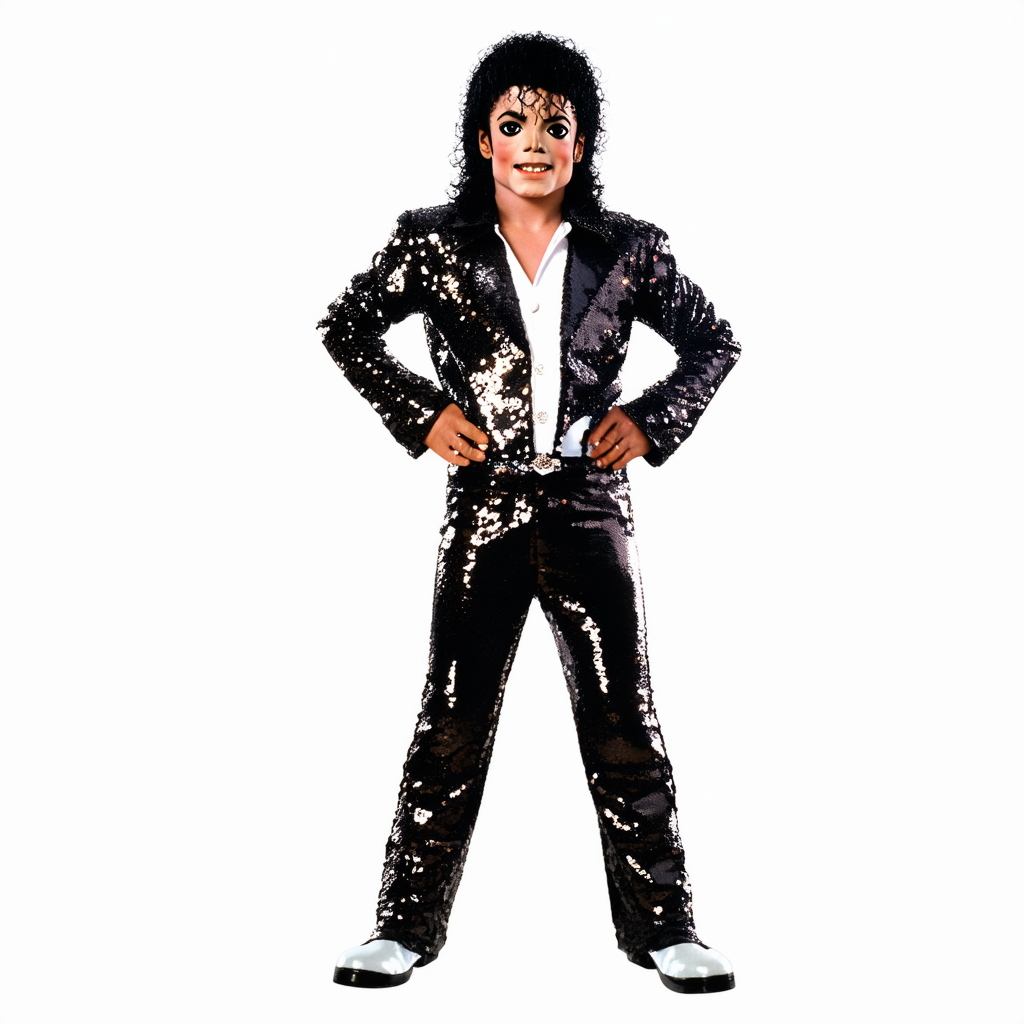Michael Jackson Costume, Child's Deluxe Billie Jean Sequin Jacket Costume