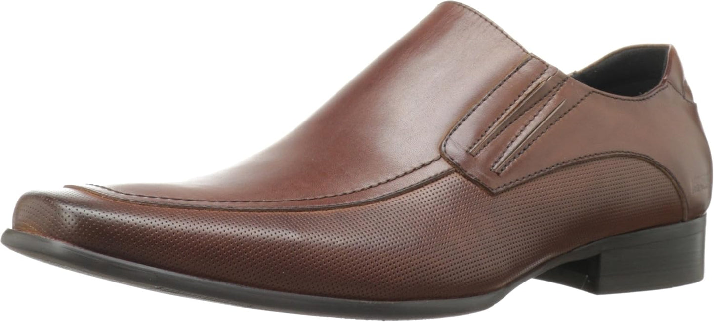 Kenneth Cole REACTION Men's Phone Booth Leather Slip-On Loafer,Cognac,9 M US