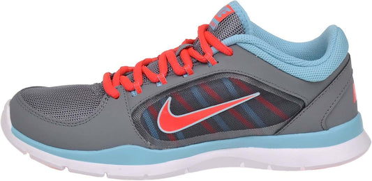 Nike Womens Flex Trainer 5 Running Shoe,  Cool Grey/Polarized Blue/Laser Crimson - 7 B(M) US
