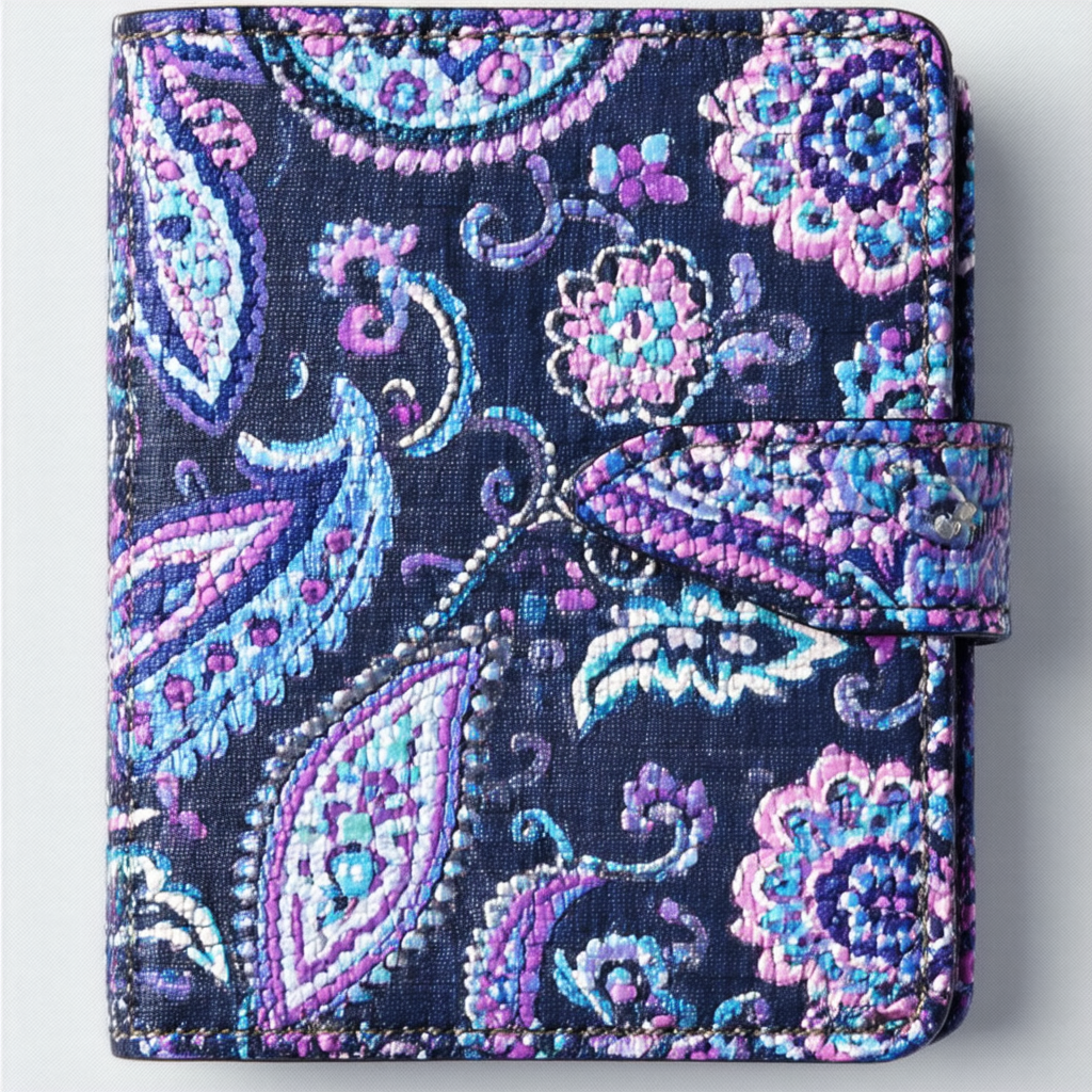 Vera Bradley Petite Trifold Wallet (Midnight Paisley)