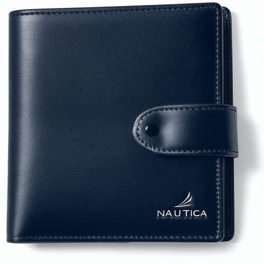 Nautica Men's Leather Secretary Checkbook Wallet Organizer