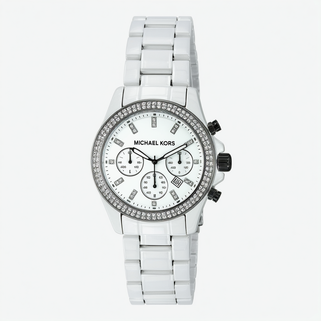 Michael Kors Women's MK5379 Glitz Classic Chronograph White Watch
